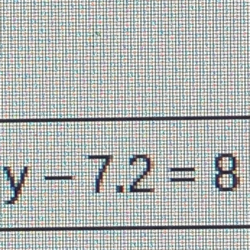 Y -7.2 = 8 I need this as explanation and in algebraic show-example-1