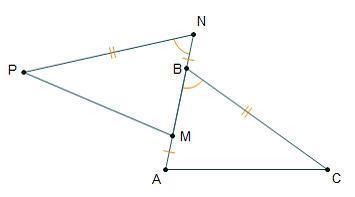 Consider the diagram. Triangles M N P and A B C are connect between points B and M-example-1