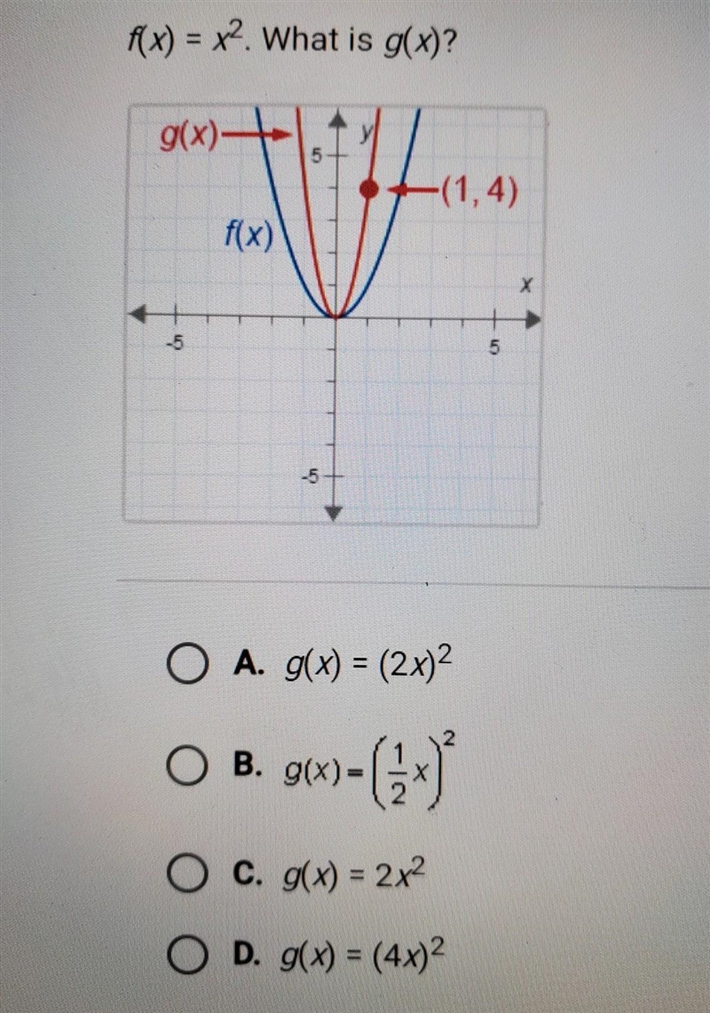 F(x) = x^2 . What is g(x)?​-example-1