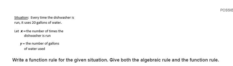 HELP!! PLEASE! Write a function rule for the given situation. Give both the algebraic-example-1