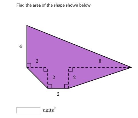 FIND THE AREA OF THE SHAPE BELOW PLEASE HELP I HAVE BEEN STUCK ON THIS FOREVERRRR-example-1