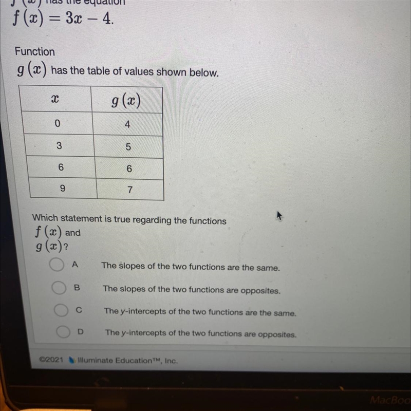 Please hurry!! Which statement is true regarding the functions-example-1