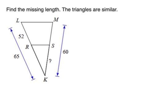 Find the missing length. The triangles are similar.-example-1