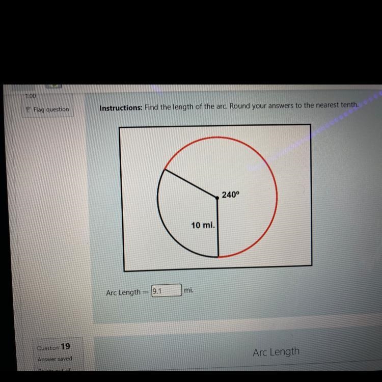 Find the length of the arc. round your answer to nearest tenth-example-1