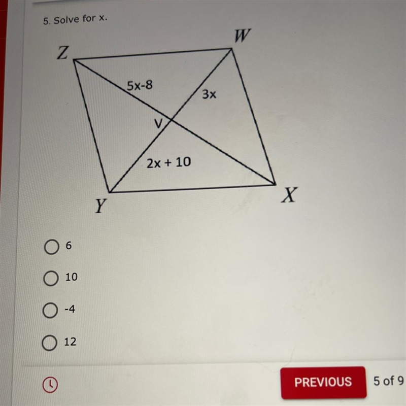 Diagonals of parallelograms Solve for x-example-1