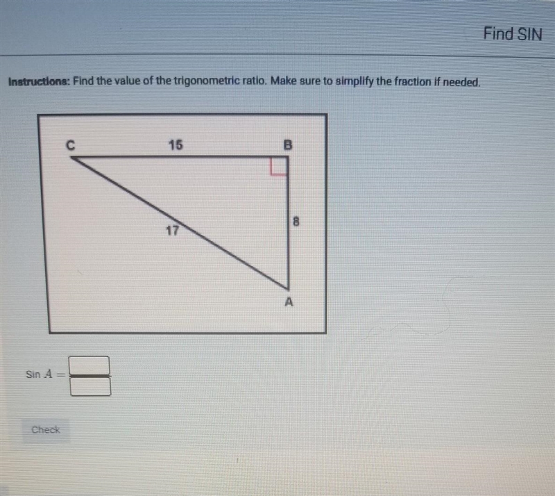 Find the value of the trigonometric ratio​-example-1