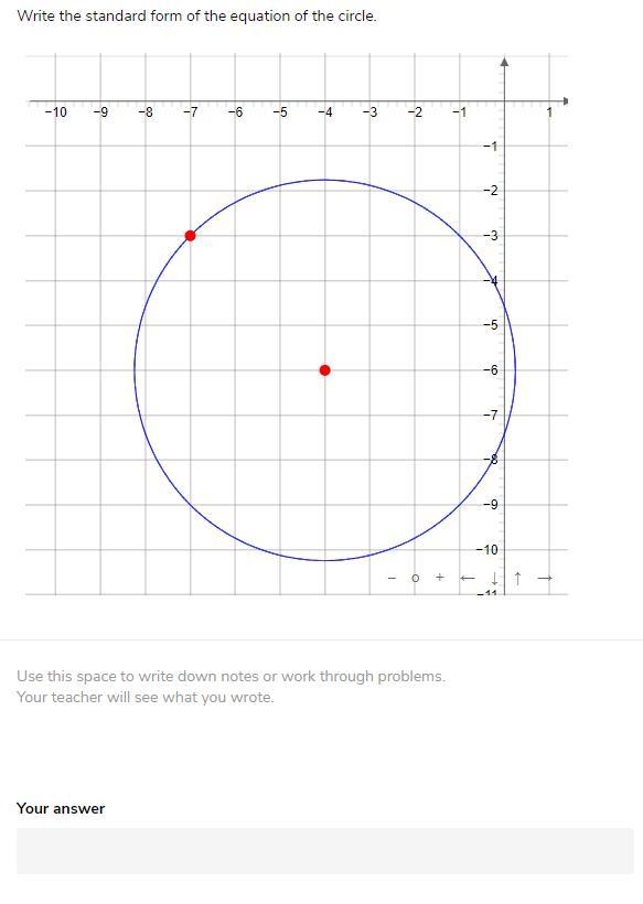 SEND HELP Write the standard form of the equation of the circle.-example-1