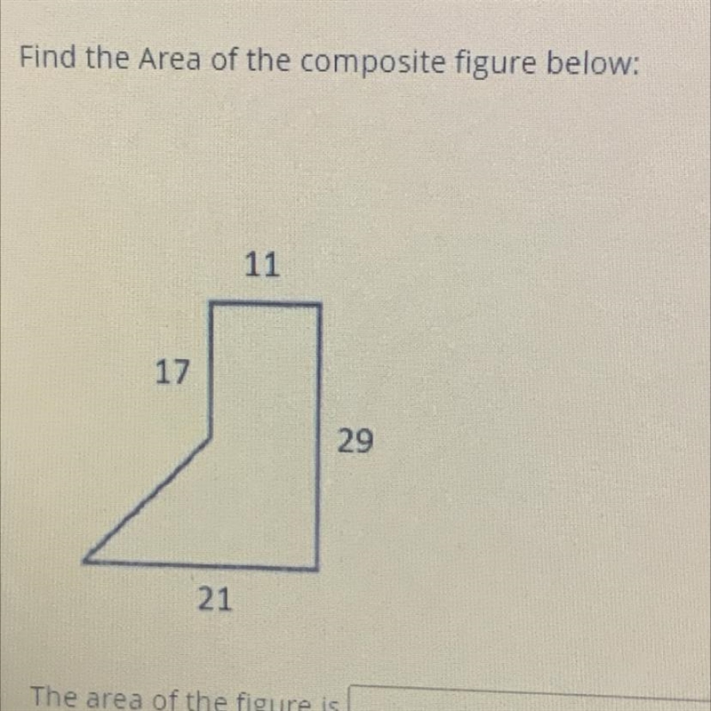 Find the area of the composite figure below:-example-1