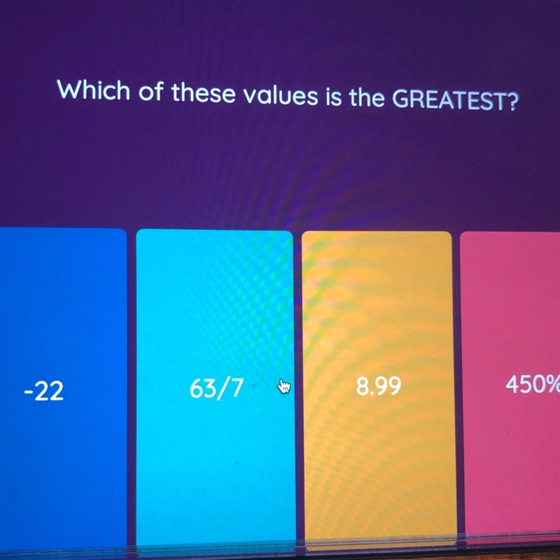 Please help! Which of these values is the greatest . No bots-example-1