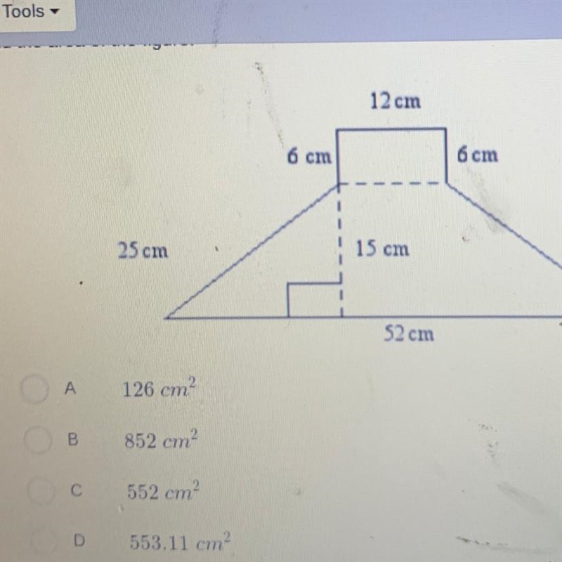 Find the area of the shaded figure below-example-1