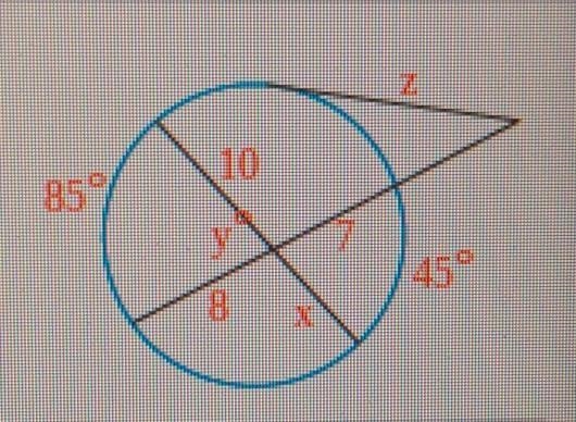 What is the value of x? what is the value of y? type in an integer or decimal​-example-1