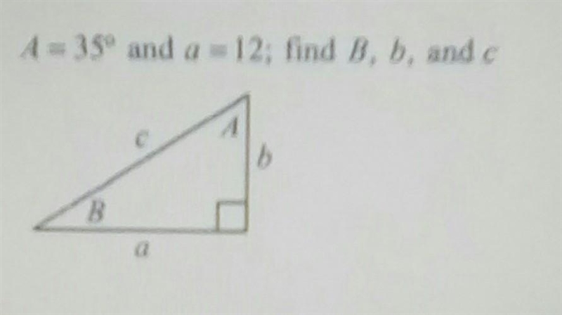 Triangle plz help me find B,b and c​-example-1