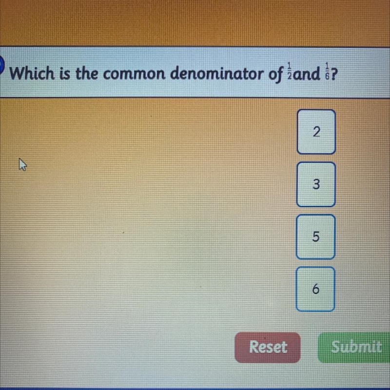 Which is the common denominator of 1/2 and 1/6?-example-1