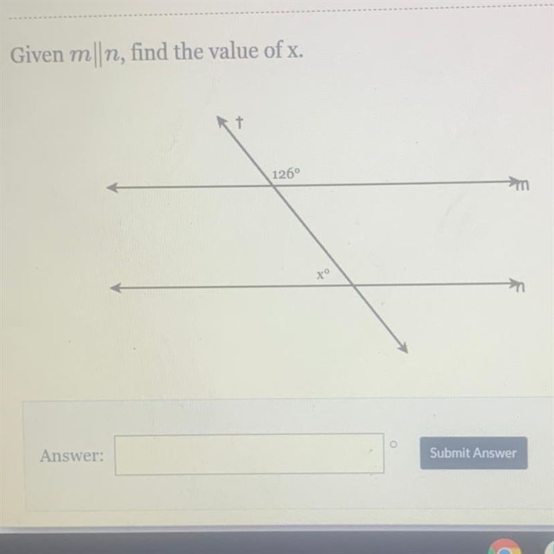 Given m||n, find the value of x. + 126 m .-example-1