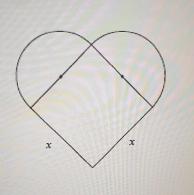 The drawing shows a heart-shaped figure. The heart is composed of a square and two-example-1