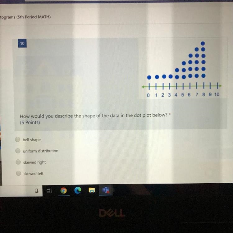 10 HH 0 1 2 3 4 5 6 7 8 9 10 How would you describe the shape of the data in the dot-example-1