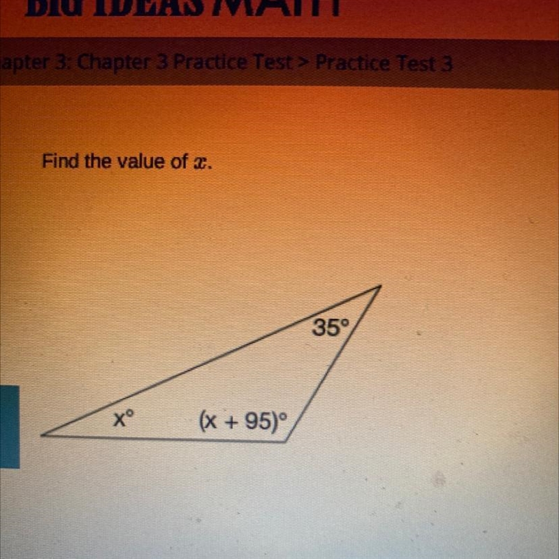 Find the value of 2. 35° xº (x + 95)°-example-1