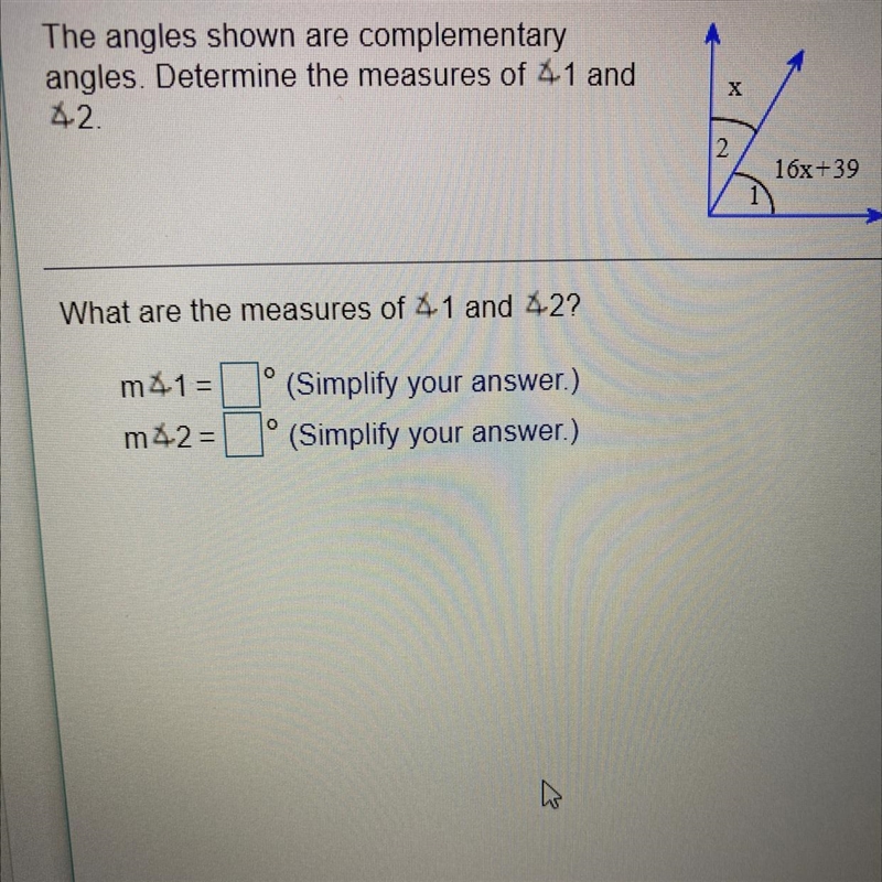 Please help i only have a few minutes!! what are the measures of 1 and 2?-example-1