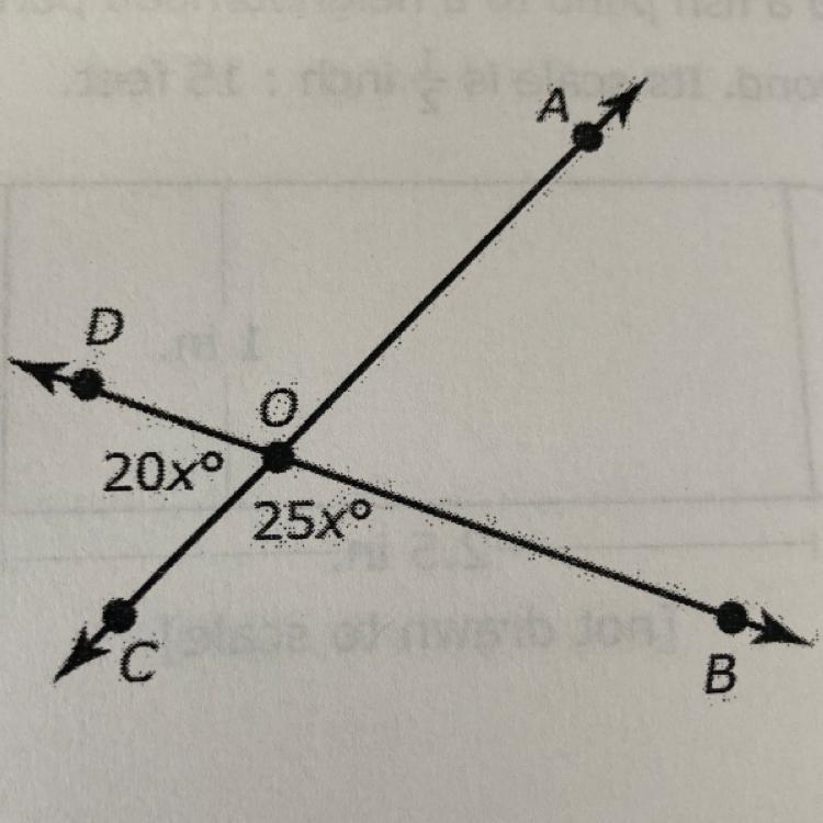 Lines AC and BD intersect at O as shown. What is the measure of-example-1