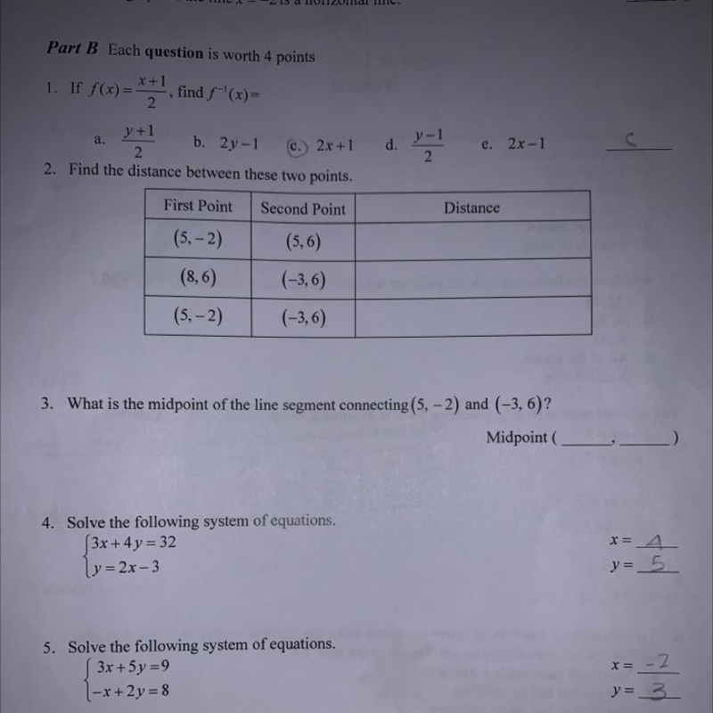 HELP!!!! NUMBER 2 2. Find the distance between these two points. First Point Second-example-1