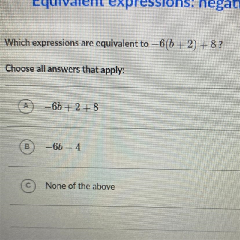 Which expressions are equivalent to?-example-1