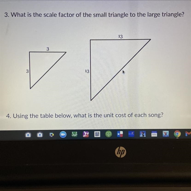 What is the scale factor of the small triangle to the large triangle?-example-1