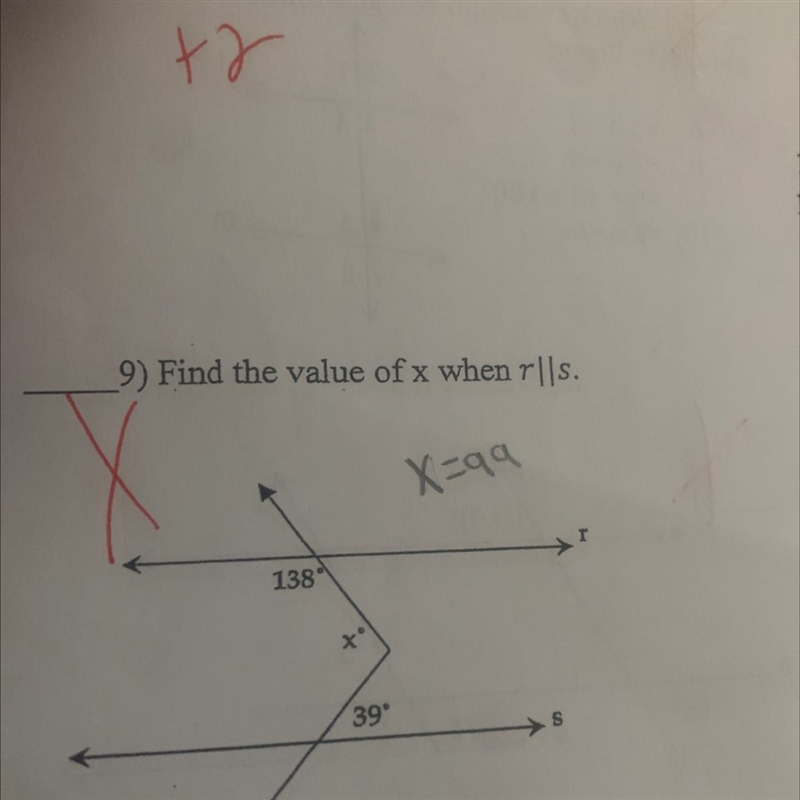 Find the value of x when r// s-example-1