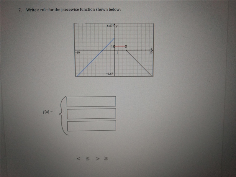 Write a rule for the piecewise function. Please help as soon as possible!!! Only serious-example-1