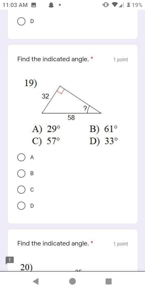 Find the indicated angle please help (multiple choice)-example-1