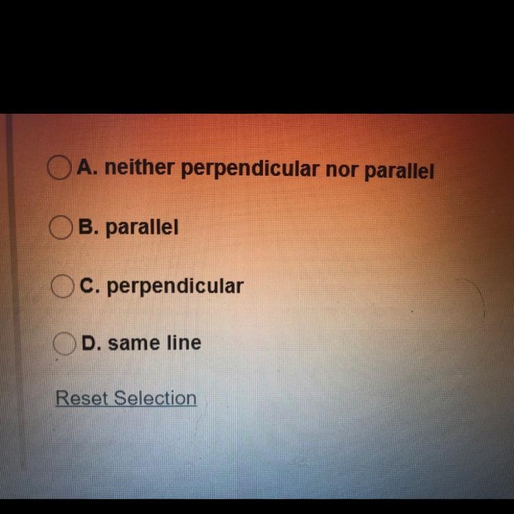 Which best describes the relationship between the line that passes through the points-example-1