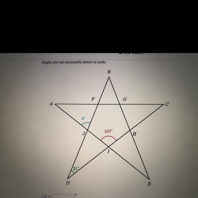 Angles are not necessarily drawn to scale. X=?-example-1