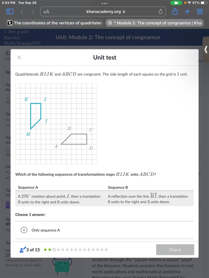 Choose 1 answer: (Choice A) Only sequence A (Choice B) Only sequence B (Choice C) Both-example-1