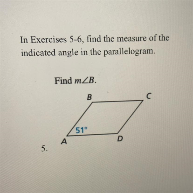 Help! Find the measures of the indicated angle in the parallelogram-example-1