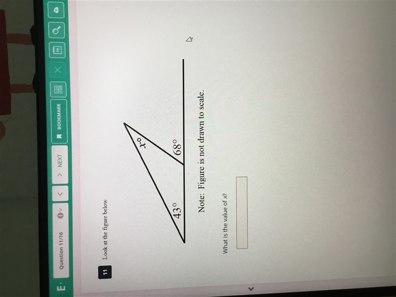 What is the value of x given 68 and 43-example-1