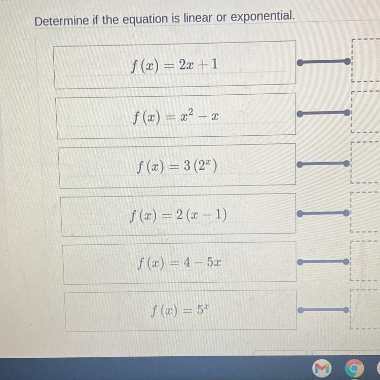 Determine if the equation is linear or exponential.-example-1