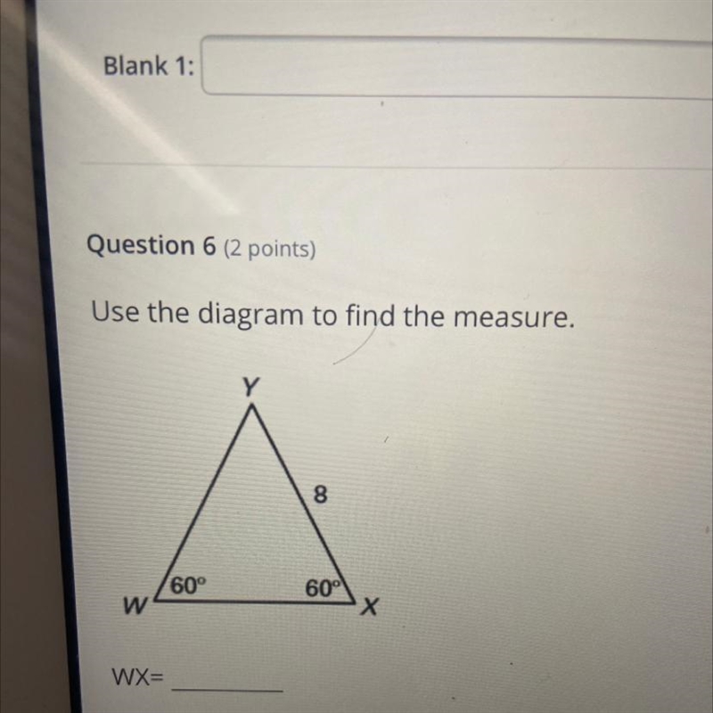 Find the measure of WX and show work-example-1