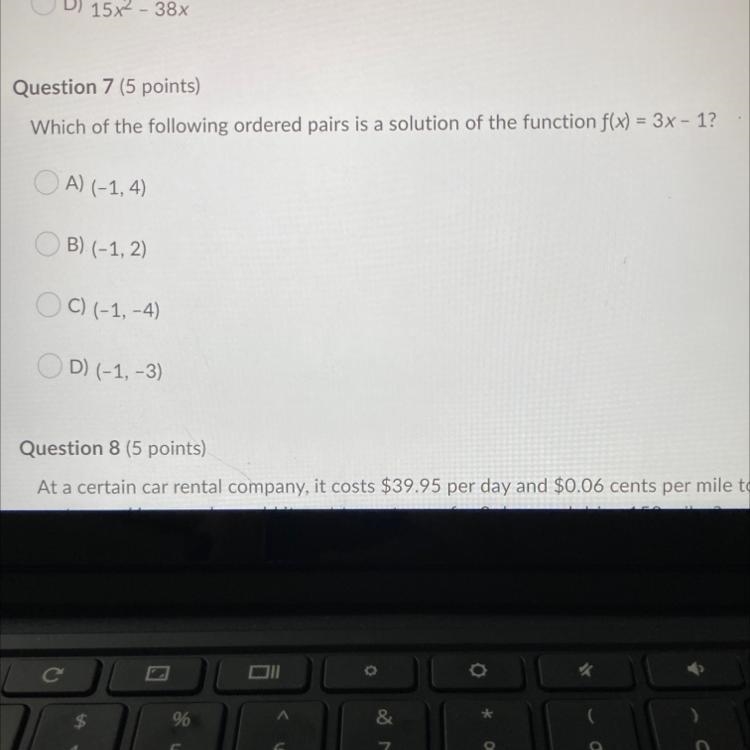 Which of the following ordered pairs is a solution of the function f(x)=3x-1-example-1