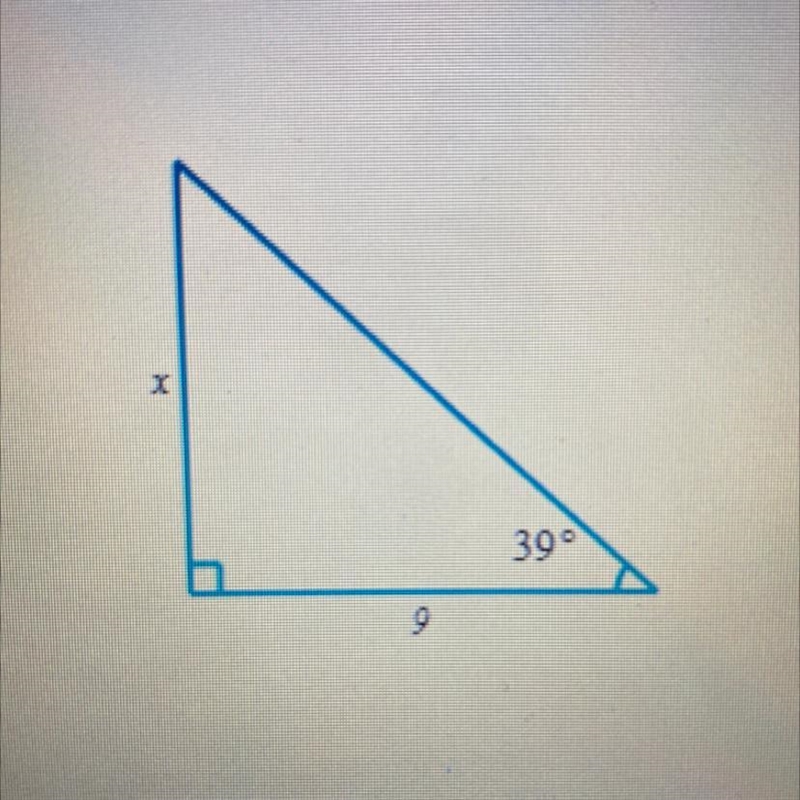 Solve for x in the triangle. Round your answer to the nearest tenth.-example-1