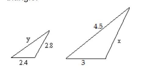 Find the scale factor where the pre-image is the large triangle and the image is the-example-1