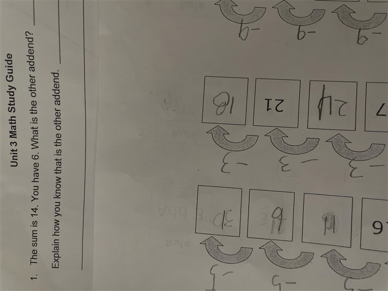 The sum is 14 you have 6 what is the other addend-example-1