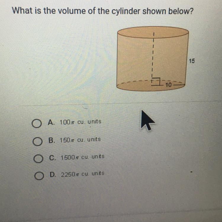 What is the volume of the cylinder shown below?-example-1