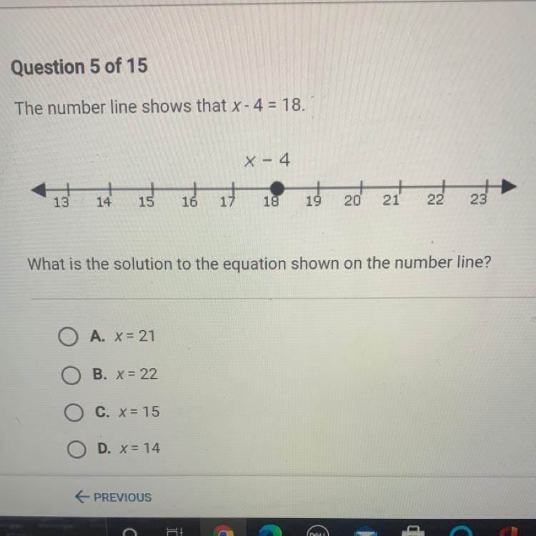 What is the solution to the equation shown on the number line?-example-1