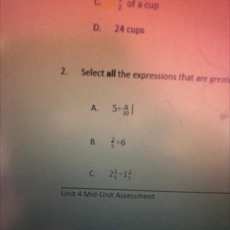 Select all expressions that are greater then 1-example-1