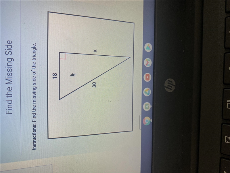 Find the missing side of the triangle-example-1