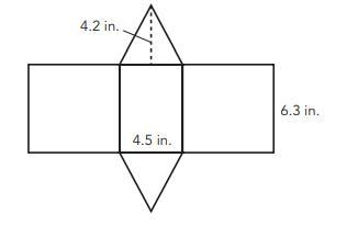 David is making a model of a regular triangular prism. Calculate the surface area-example-1