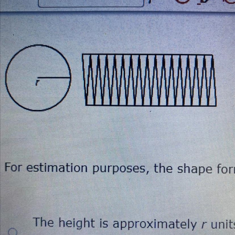 For estimation purposes, the shape formed by the sectors is considered to be a parallelogram-example-1