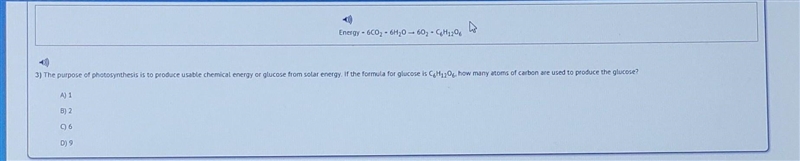 HELP ME OUT PLEASE!! The purpose of photosynthesis is to produce usable chemical energy-example-1