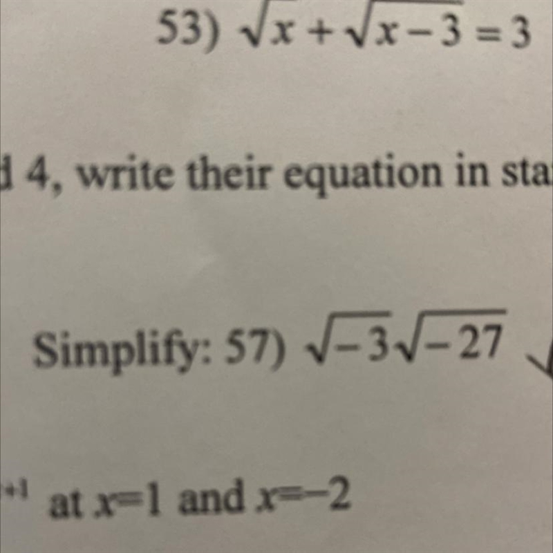 Simplify: square root negative three and square root negative 27-example-1