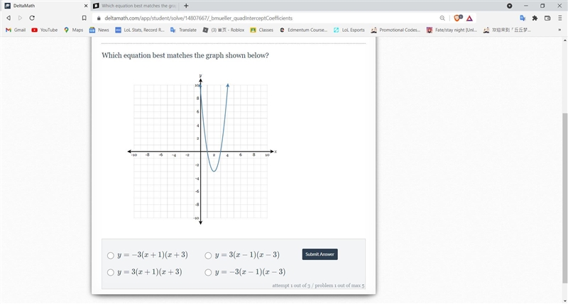 Which equation best matches the graph shown below?-example-1