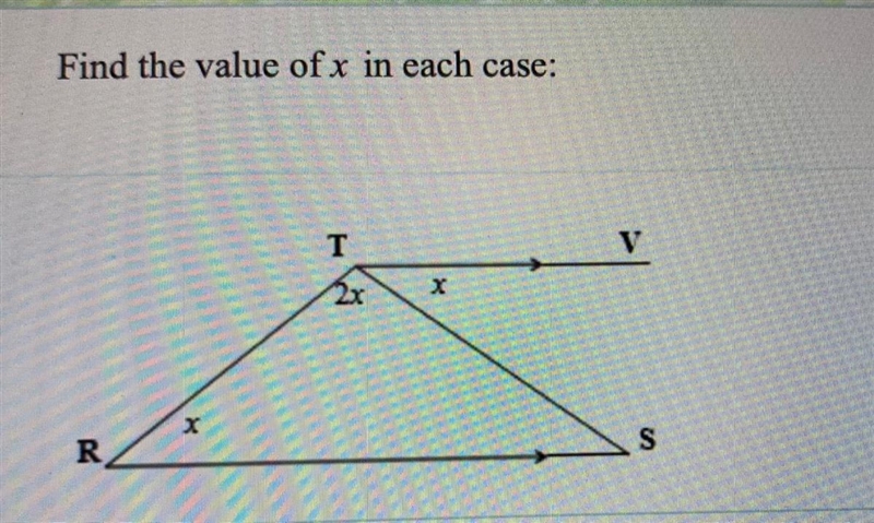 Find the value of x in each case and give an explanation plzzz, thank youu :)-example-1